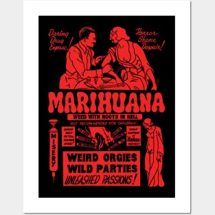 Marihuana: Weed with Roots in Hell (red) Posters and Art